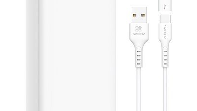 [아이폰 보조밧데리 20000] 착용하면 멋진 SPEEDY 슬림 듀얼 보조배터리 20000mAh 2A + C타입 케이블 + 8핀 젠더 세트