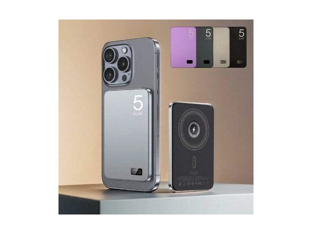 [아이폰 자석 보조배터리] 핫 아이템 엘락 3in1 초슬림 초경량 무선 자석 맥세이프 고속 충전 5000mAh 보조배터리 에어팟충전 애플워치충전